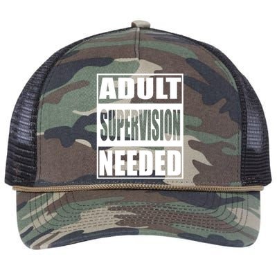 Funny Adult Supervision Needed Retro Rope Trucker Hat Cap