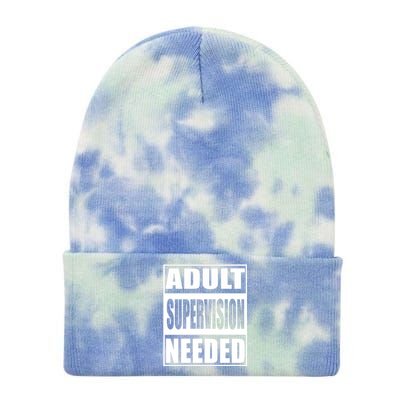 Funny Adult Supervision Needed Tie Dye 12in Knit Beanie