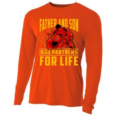 Father And Son Bjj Partners For Life Brazilian Jiujitsu Gift Cooling Performance Long Sleeve Crew