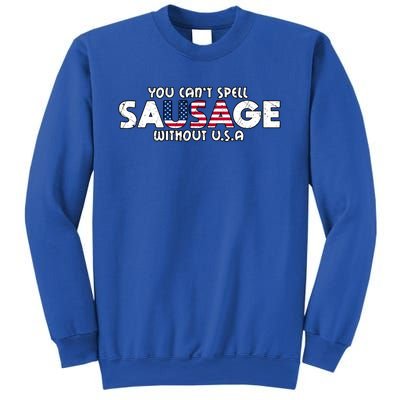 Funny America Sausage Usa Griller American Bbq Grilling Funny Gift Sweatshirt