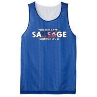 Funny America Sausage Usa Griller American Bbq Grilling Funny Gift Mesh Reversible Basketball Jersey Tank