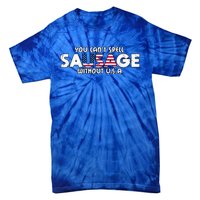 Funny America Sausage Usa Griller American Bbq Grilling Funny Gift Tie-Dye T-Shirt