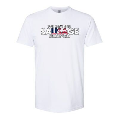 Funny America Sausage Usa Griller American Bbq Grilling Funny Gift Softstyle® CVC T-Shirt