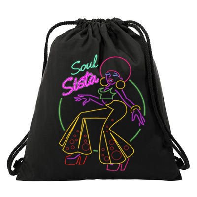 Funk And Soul Vintage 70s Costume Retro Afro Soul Music Drawstring Bag