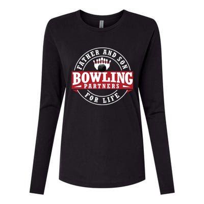 Father And Son Bowling Partners For Life Gift Womens Cotton Relaxed Long Sleeve T-Shirt