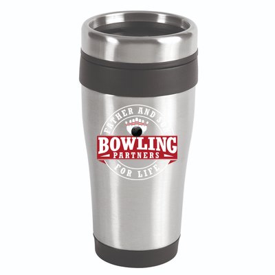 Father And Son Bowling Partners For Life Gift 16oz Travel Tumbler