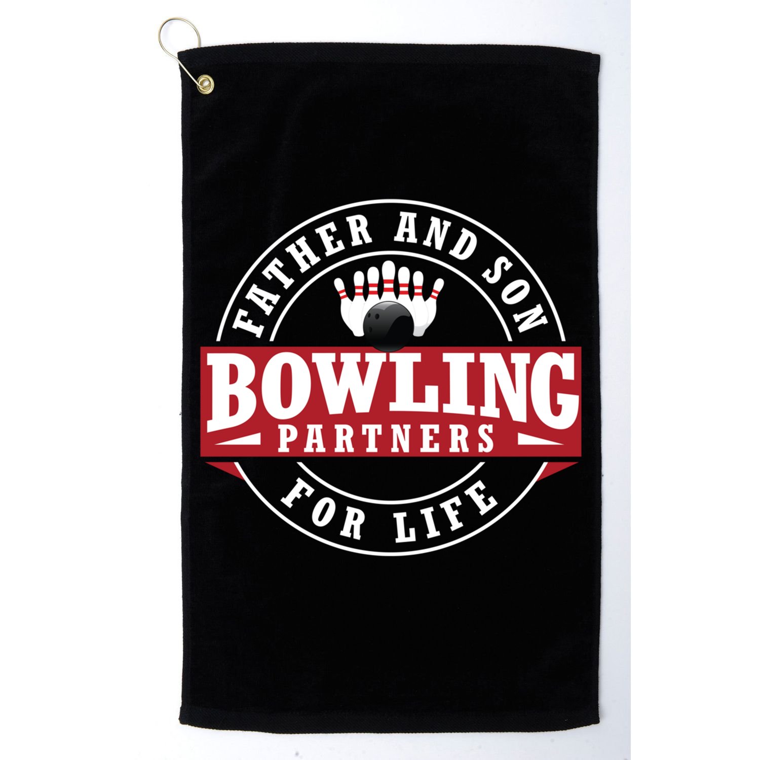 Father And Son Bowling Partners For Life Gift Golf Towel