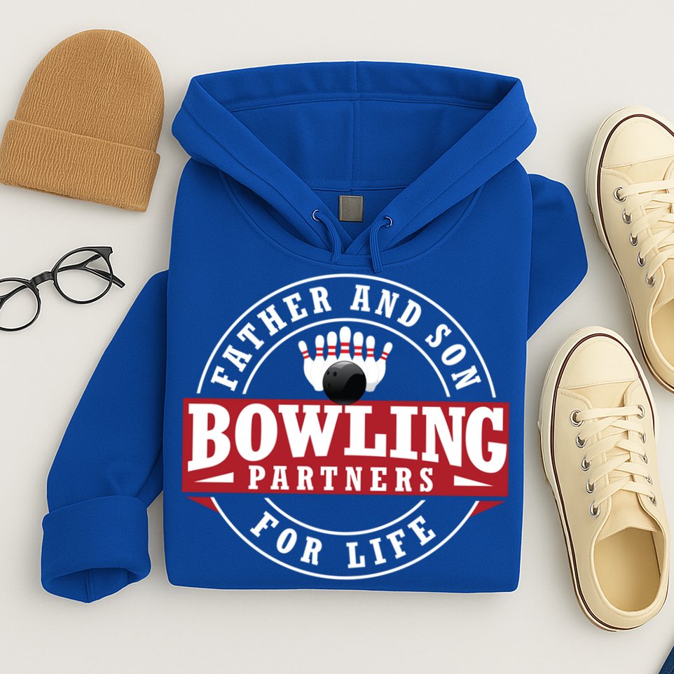 Father And Son Bowling Partners For Life Gift Hoodie