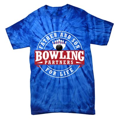 Father And Son Bowling Partners For Life Gift Tie-Dye T-Shirt