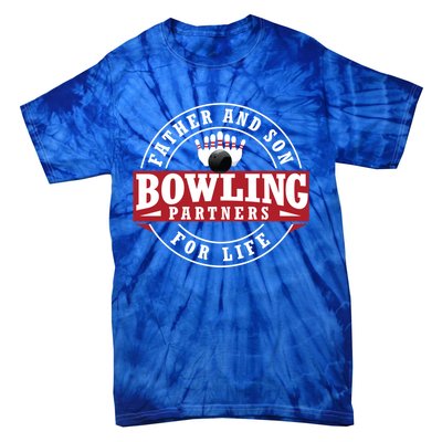 Father And Son Bowling Partners For Life Gift Tie-Dye T-Shirt