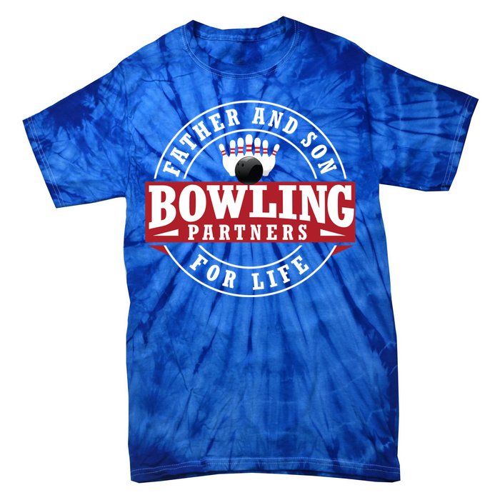 Father And Son Bowling Partners For Life Gift Tie-Dye T-Shirt