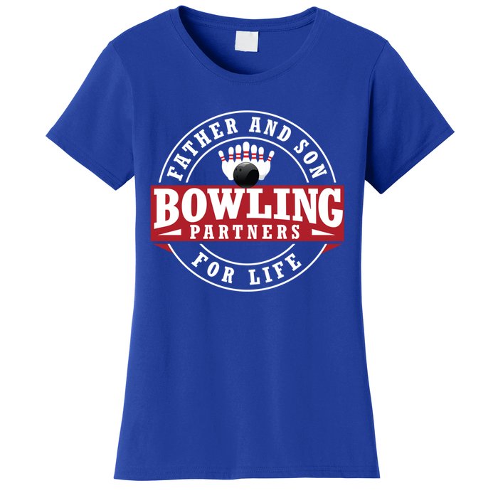 Father And Son Bowling Partners For Life Gift Women's T-Shirt