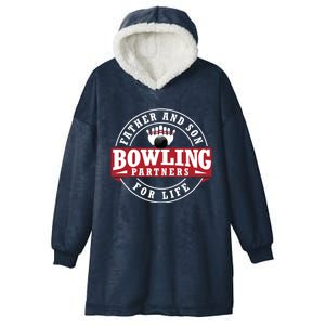 Father And Son Bowling Partners For Life Gift Hooded Wearable Blanket