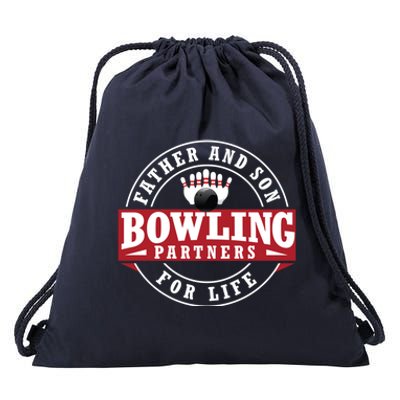 Father And Son Bowling Partners For Life Gift Drawstring Bag