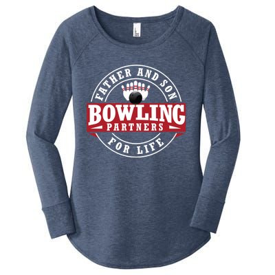 Father And Son Bowling Partners For Life Gift Women's Perfect Tri Tunic Long Sleeve Shirt