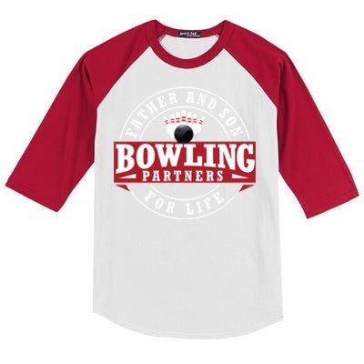 Father And Son Bowling Partners For Life Gift Kids Colorblock Raglan Jersey