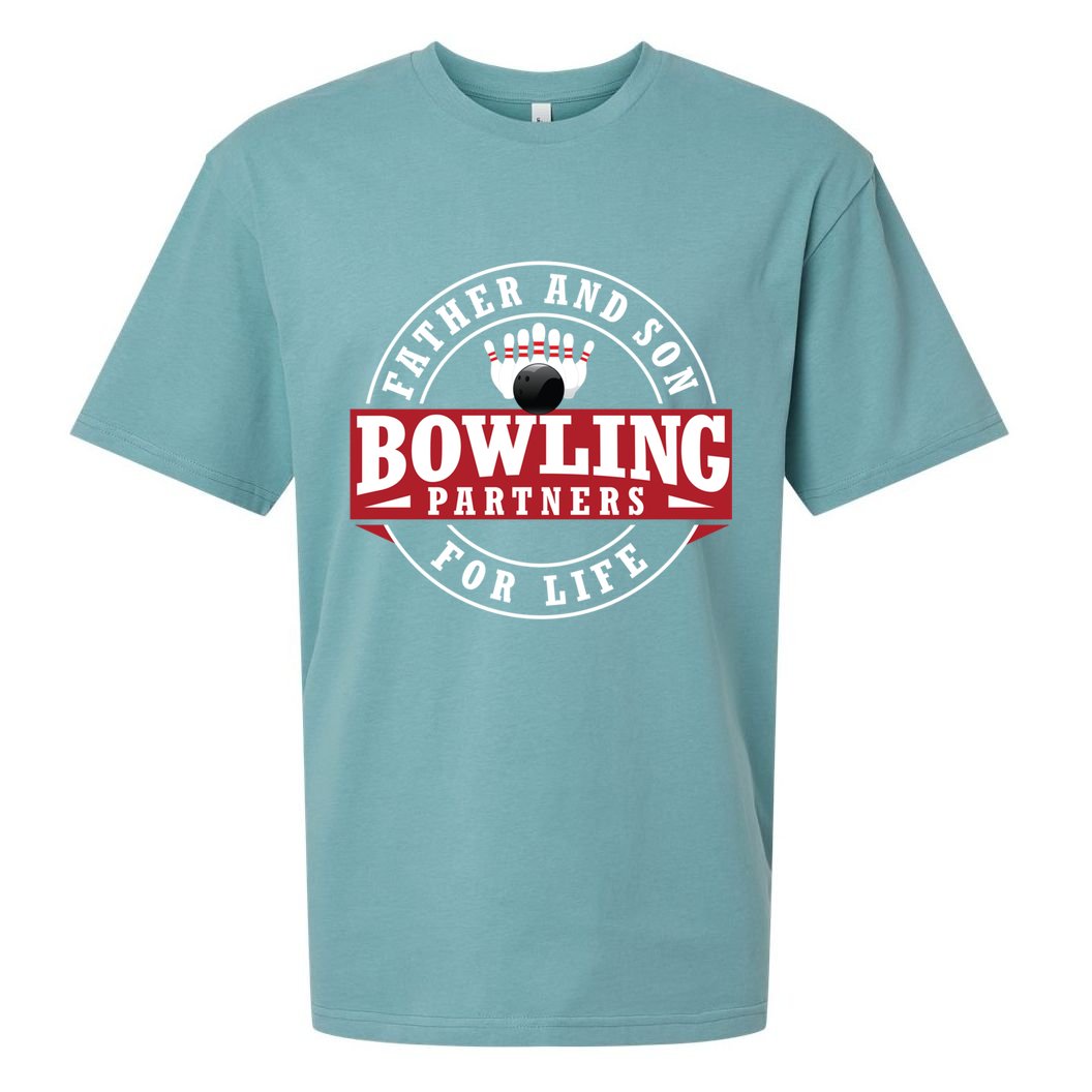 Father And Son Bowling Partners For Life Gift Sueded Cloud Jersey T-Shirt