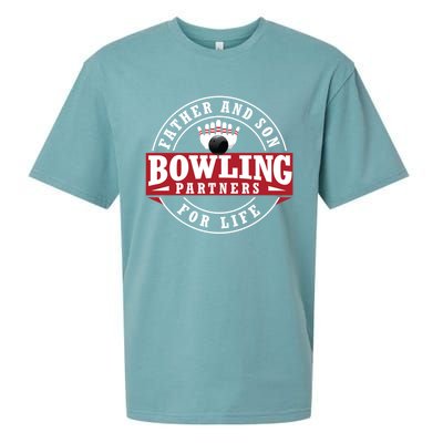 Father And Son Bowling Partners For Life Gift Sueded Cloud Jersey T-Shirt