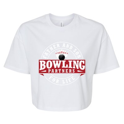 Father And Son Bowling Partners For Life Gift Bella+Canvas Jersey Crop Tee