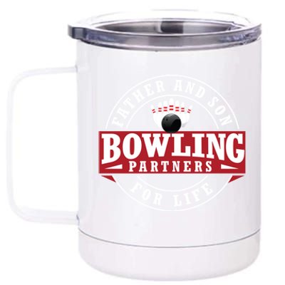 Father And Son Bowling Partners For Life Gift 12 oz Stainless Steel Tumbler Cup