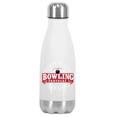 Father And Son Bowling Partners For Life Gift Stainless Steel Insulated Water Bottle