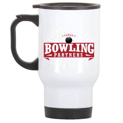 Father And Son Bowling Partners For Life Gift Stainless Steel Travel Mug