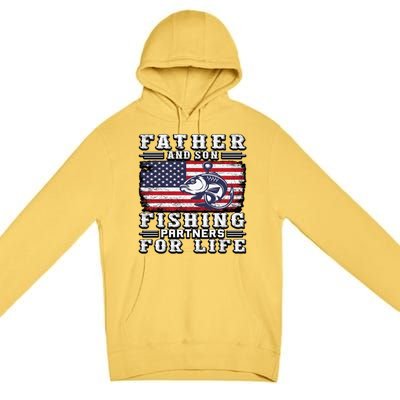 Father And Son Fishing Partners For Life Gift Premium Pullover Hoodie