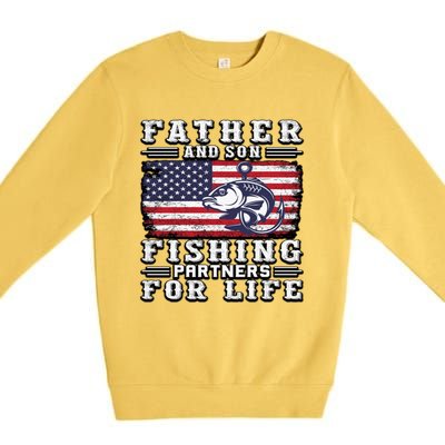 Father And Son Fishing Partners For Life Gift Premium Crewneck Sweatshirt