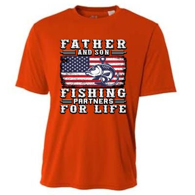 Father And Son Fishing Partners For Life Gift Cooling Performance Crew T-Shirt