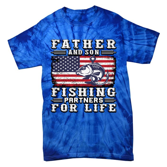 Father And Son Fishing Partners For Life Gift Tie-Dye T-Shirt