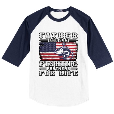 Father And Son Fishing Partners For Life Gift Baseball Sleeve Shirt