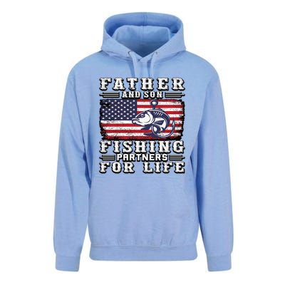 Father And Son Fishing Partners For Life Gift Unisex Surf Hoodie