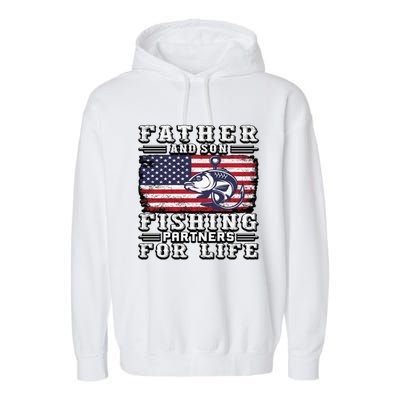 Father And Son Fishing Partners For Life Gift Garment-Dyed Fleece Hoodie