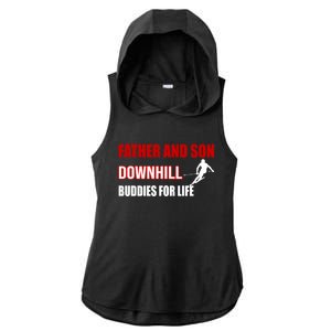 Father And Son Downhill Buddies For Life Gift Ladies PosiCharge Tri-Blend Wicking Draft Hoodie Tank