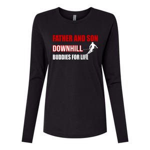 Father And Son Downhill Buddies For Life Gift Womens Cotton Relaxed Long Sleeve T-Shirt