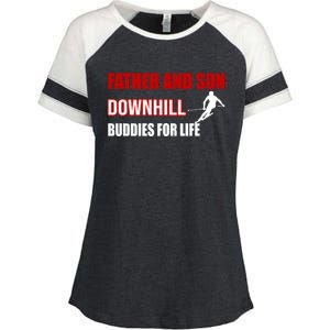 Father And Son Downhill Buddies For Life Gift Enza Ladies Jersey Colorblock Tee