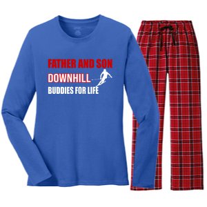 Father And Son Downhill Buddies For Life Gift Women's Long Sleeve Flannel Pajama Set 