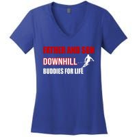 Father And Son Downhill Buddies For Life Gift Women's V-Neck T-Shirt