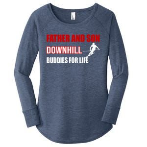 Father And Son Downhill Buddies For Life Gift Women's Perfect Tri Tunic Long Sleeve Shirt