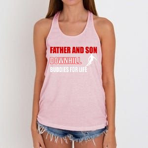 Father And Son Downhill Buddies For Life Gift Women's Knotted Racerback Tank