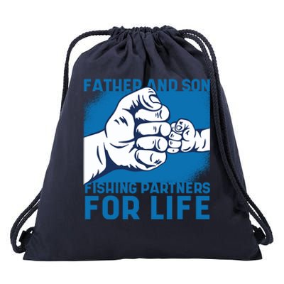 Father And Son Fishing Trip Fisher Family Great Gift Drawstring Bag