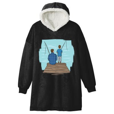 Father And Son Fishing Partners For Life Gift Hooded Wearable Blanket