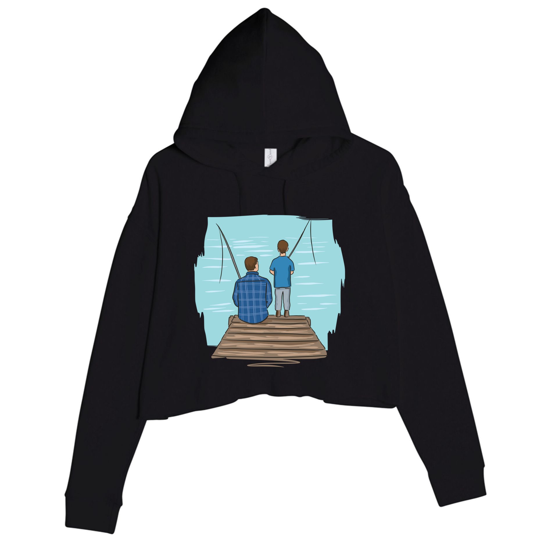 Father And Son Fishing Partners For Life Gift Crop Fleece Hoodie
