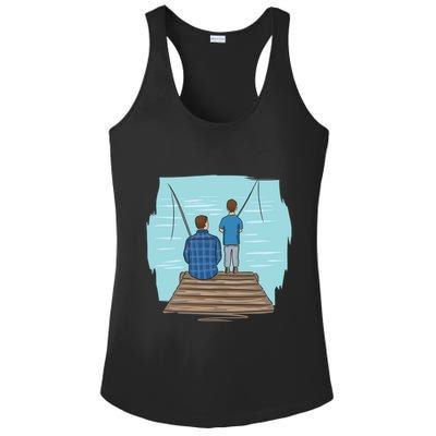 Father And Son Fishing Partners For Life Gift Ladies PosiCharge Competitor Racerback Tank