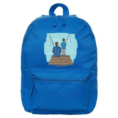 Father And Son Fishing Partners For Life Gift 16 in Basic Backpack