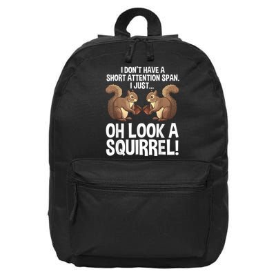 Funny ADHD Squirrel Design For Men Women Chipmunk Pet Lovers 16 in Basic Backpack