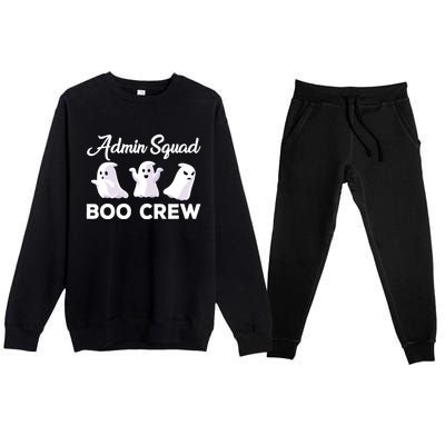 Funny Admin Squad Boo Crew Spooky Office Halloween Costume Gift Premium Crewneck Sweatsuit Set