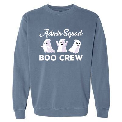 Funny Admin Squad Boo Crew Spooky Office Halloween Costume Gift Garment-Dyed Sweatshirt