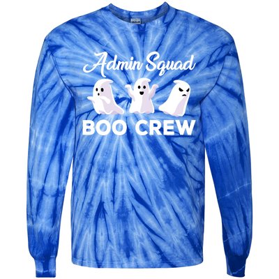 Funny Admin Squad Boo Crew Spooky Office Halloween Costume Gift Tie-Dye Long Sleeve Shirt