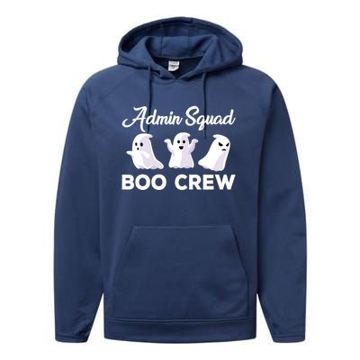 Funny Admin Squad Boo Crew Spooky Office Halloween Costume Gift Performance Fleece Hoodie